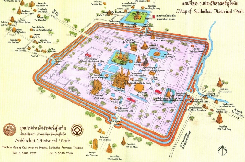 Sukhothai carte parc historique