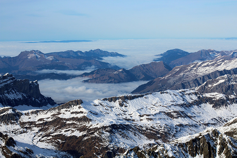 Mont Blanc lac brouillard